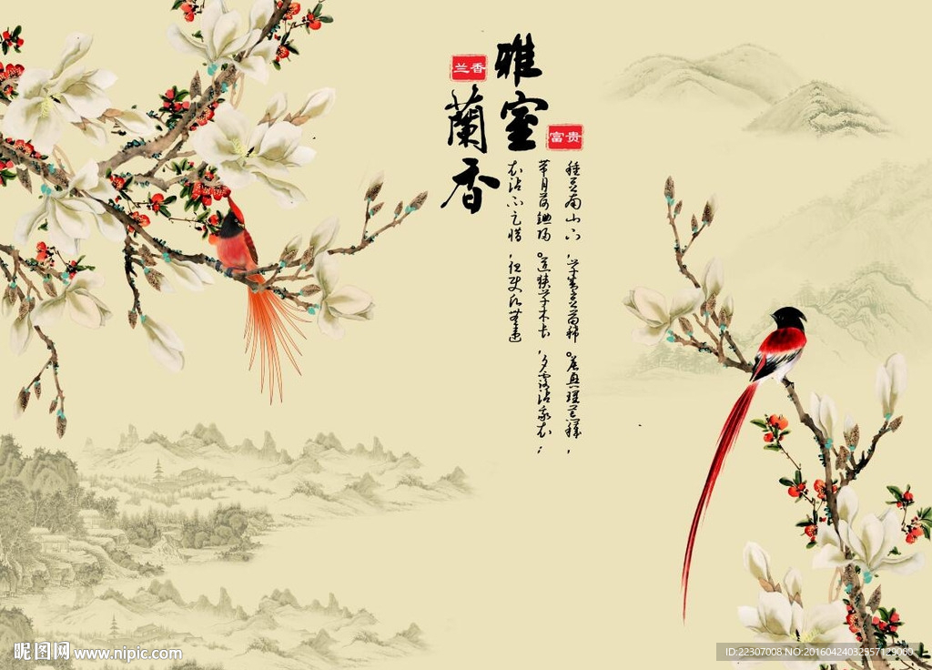 国画玉兰