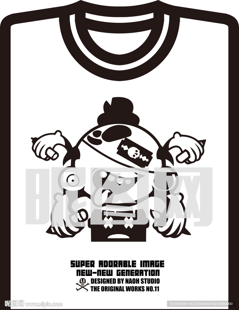 卡通动漫印花t恤文化衫爆款矢量