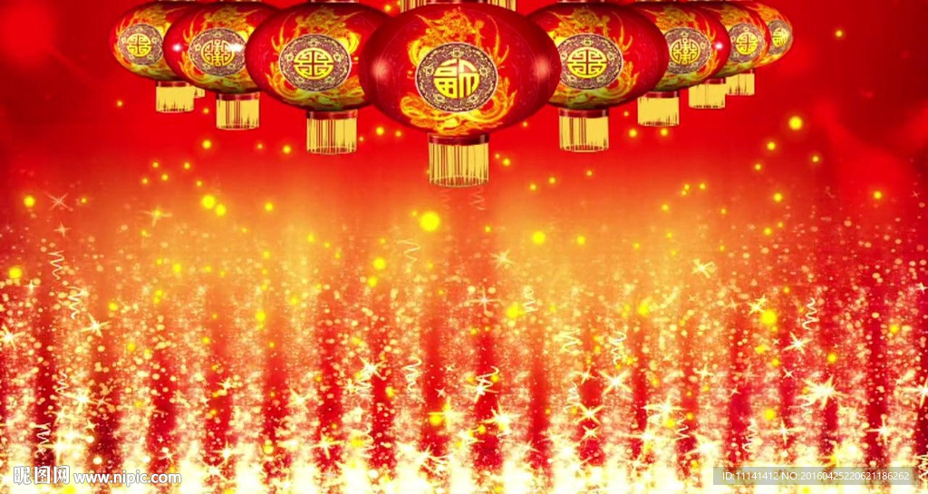 新年元旦超喜庆灯笼瀑布LED视