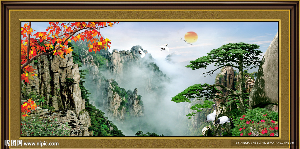 风景画迎客松