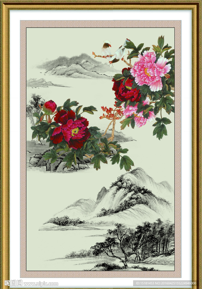 国画牡丹