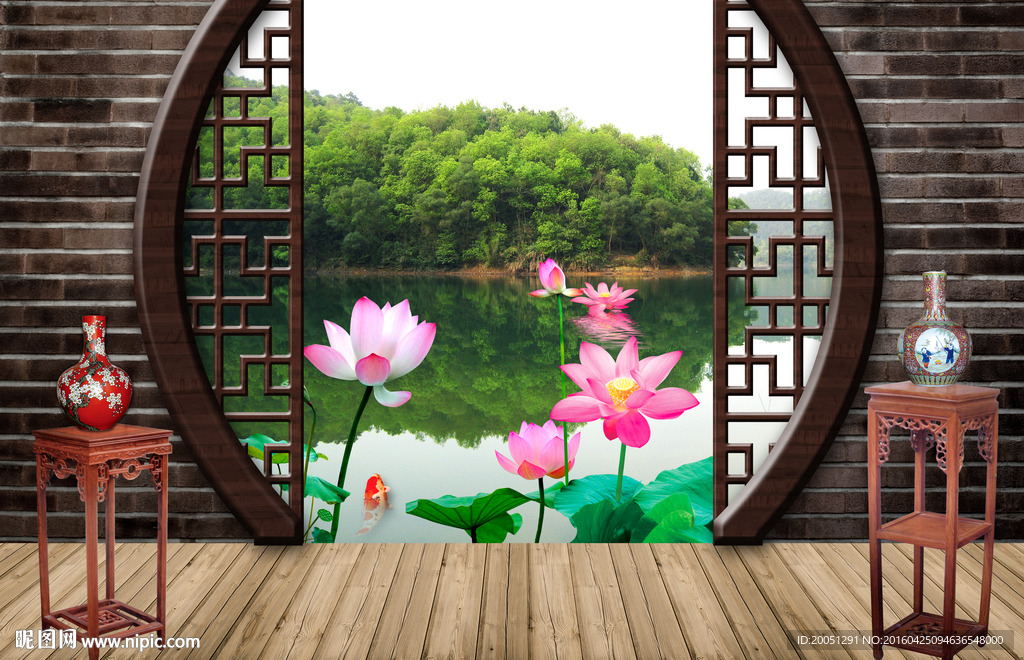 3d中式背景墙