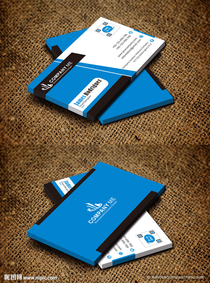 蓝色科技名片设计图片