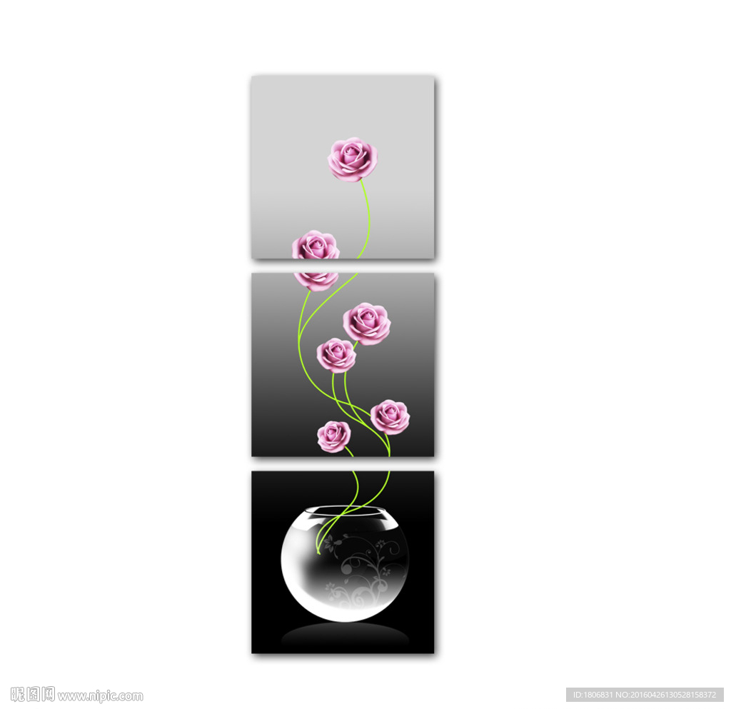 无框画 玫瑰花