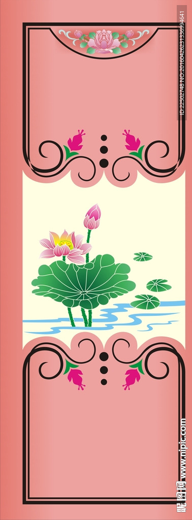 抽象荷花莲花框.