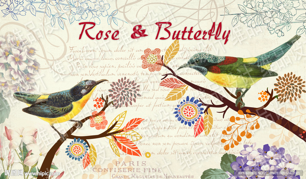 欧式风格花鸟装饰画