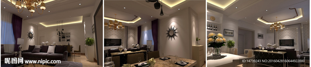 现代简约风格客厅3dmax文件