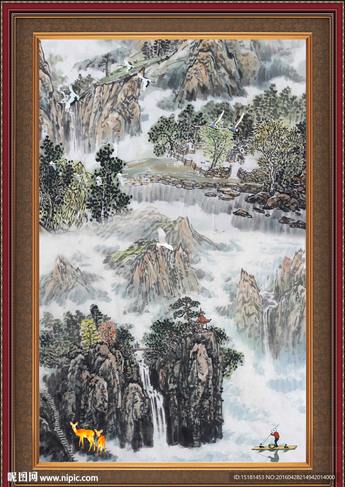 竖幅山水画
