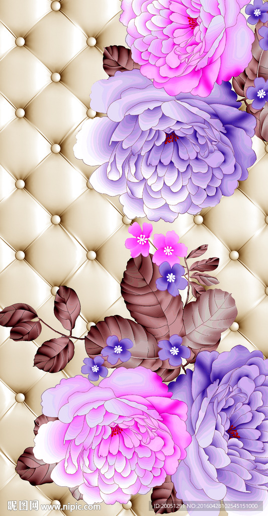 3d时尚花朵玄关