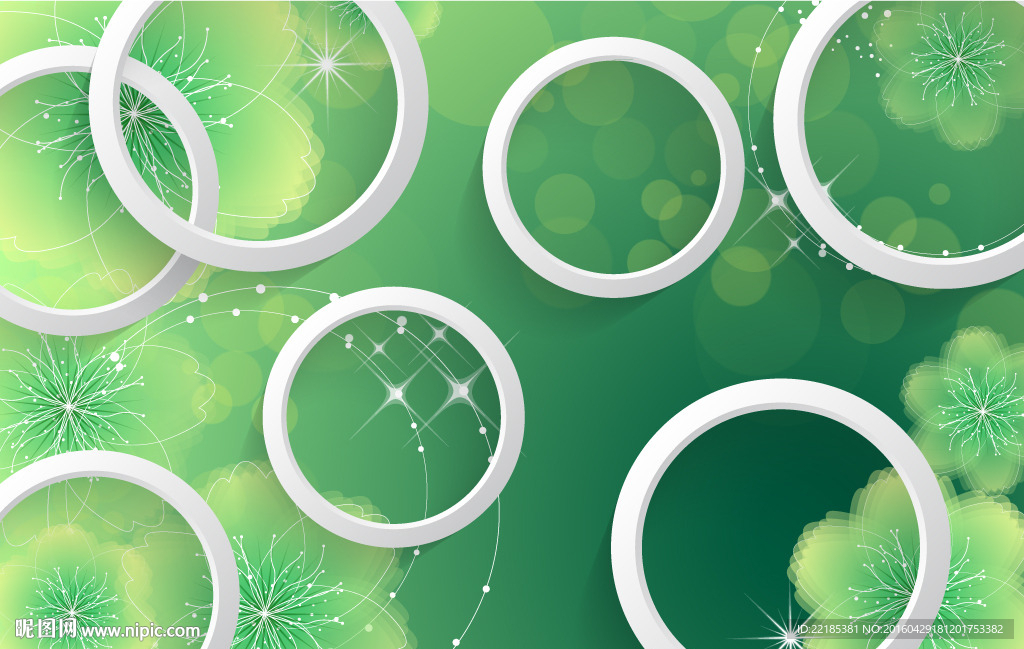 清新梦幻花卉背景