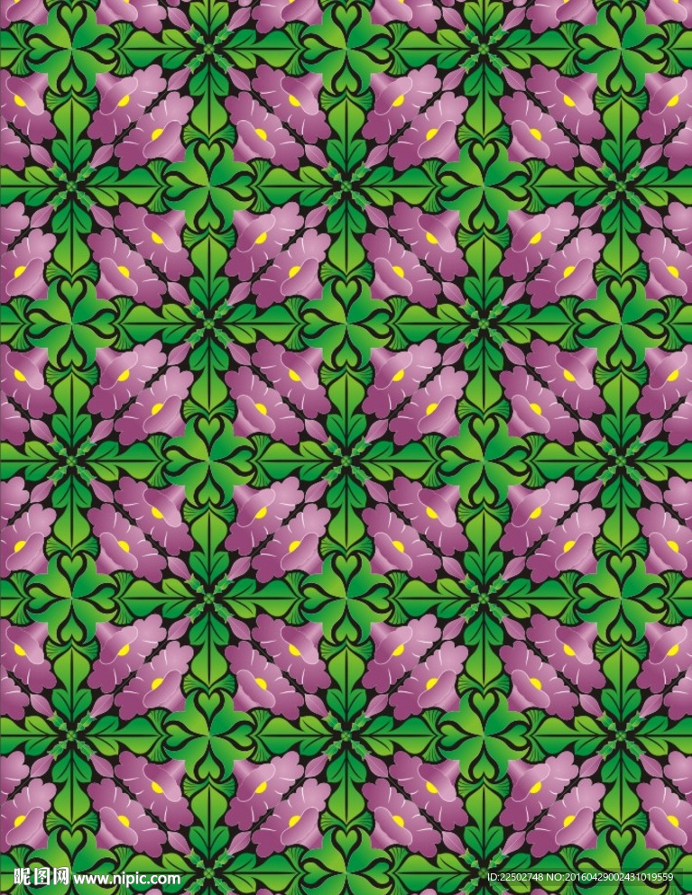 牵牛花密铺图案