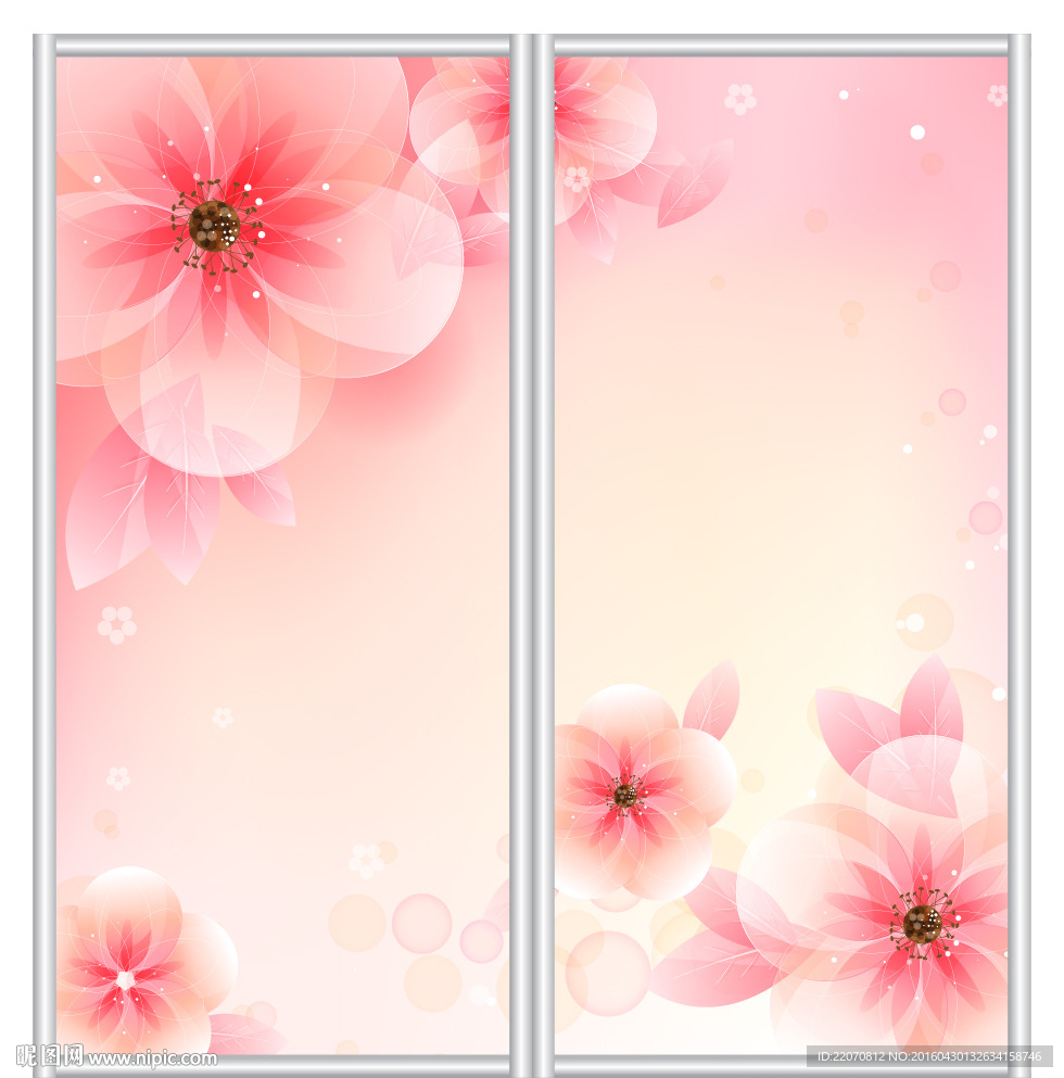 花卉移门