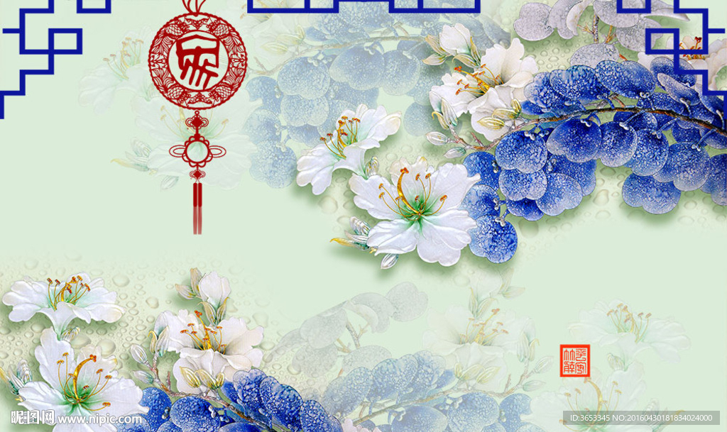 樱花高清电视背景墙PSD设计图