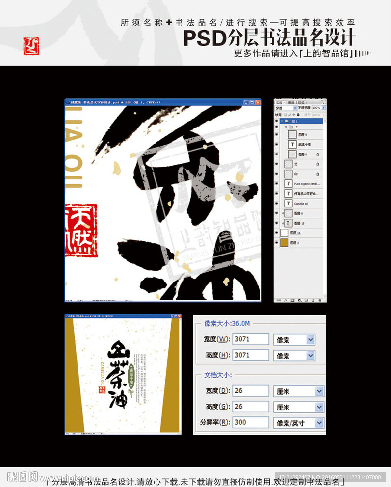 山茶油 书法品名