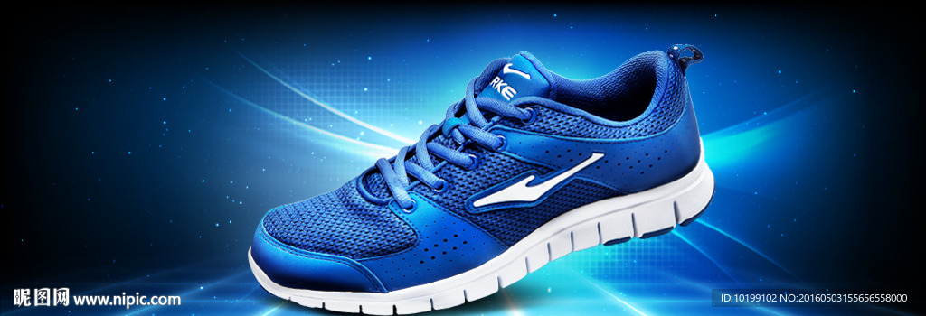 鸿星尔克炫蓝跑鞋