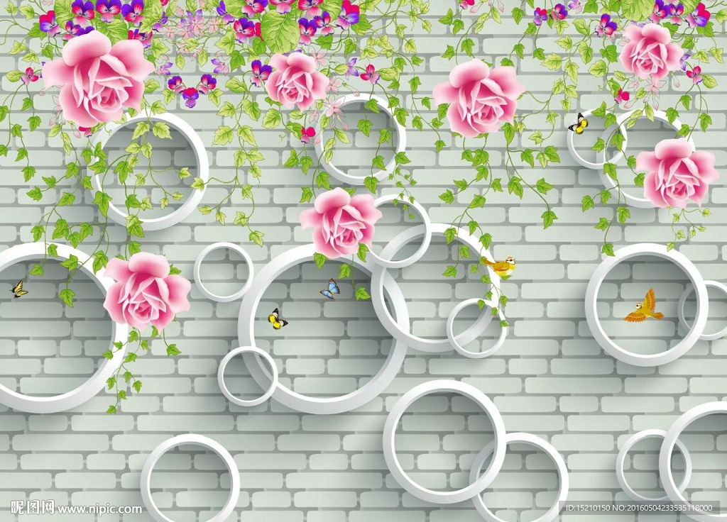 3D玫瑰花