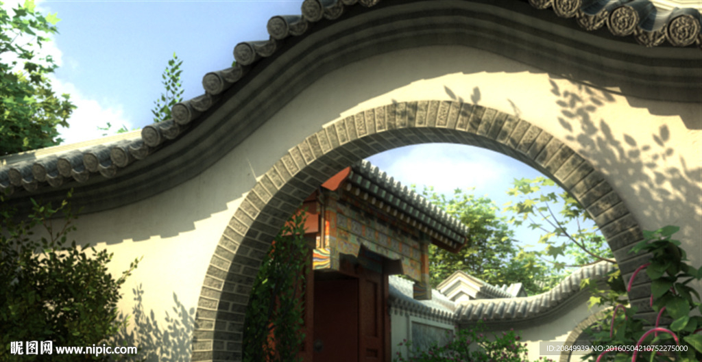 古建拱门 屋檐