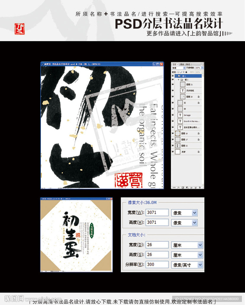 初生蛋 书法品名