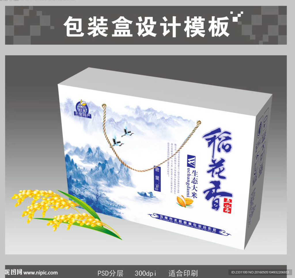 大米箱展开图