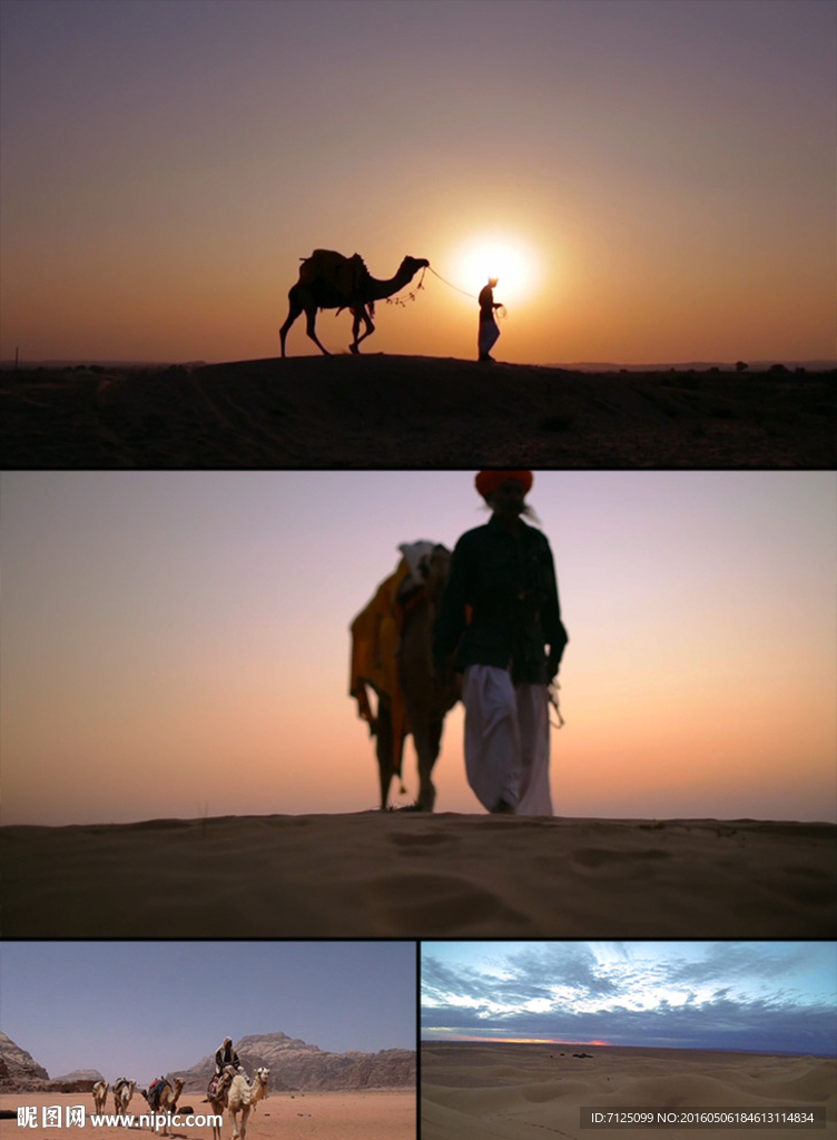 沙漠黄昏骆驼