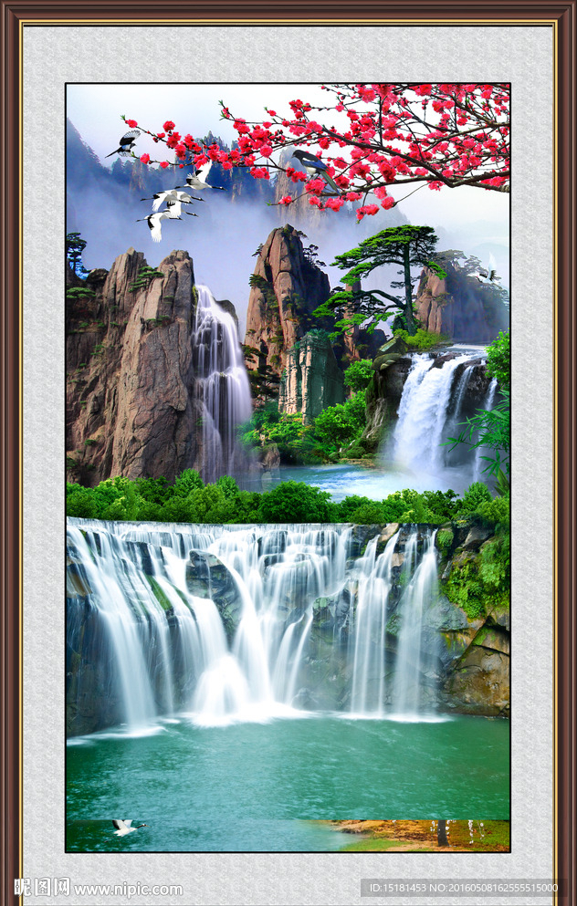 竖幅山水画