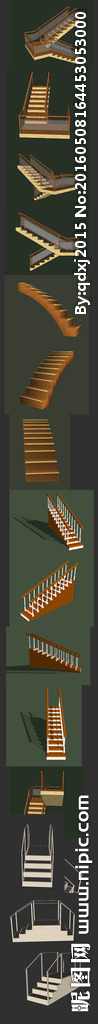 四款精美实用楼梯的SU模型