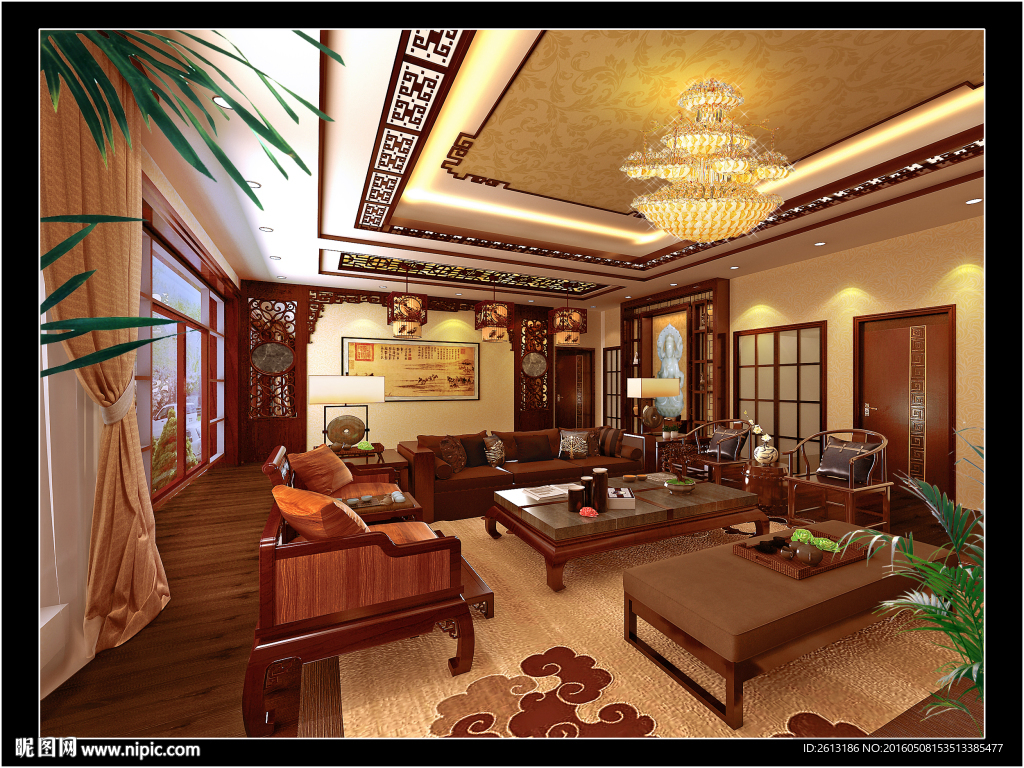 中式房间效果图