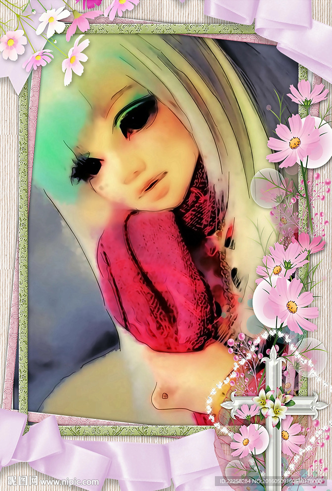 卡通美丽女孩插画