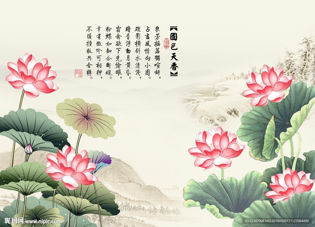 国色天香荷花