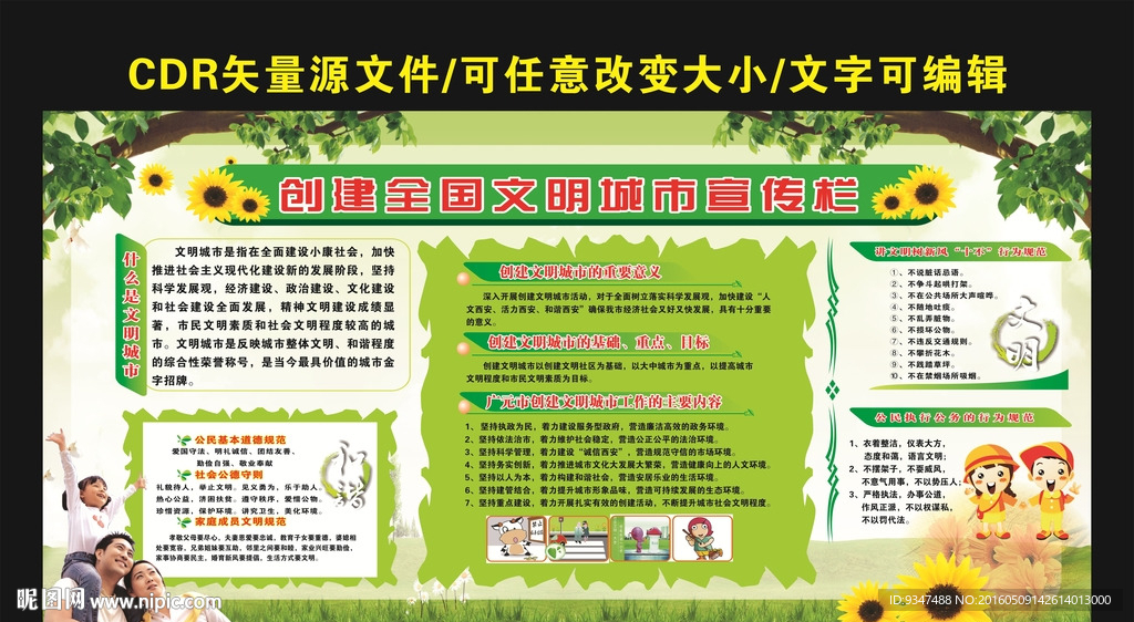 创建文明城市宣传栏