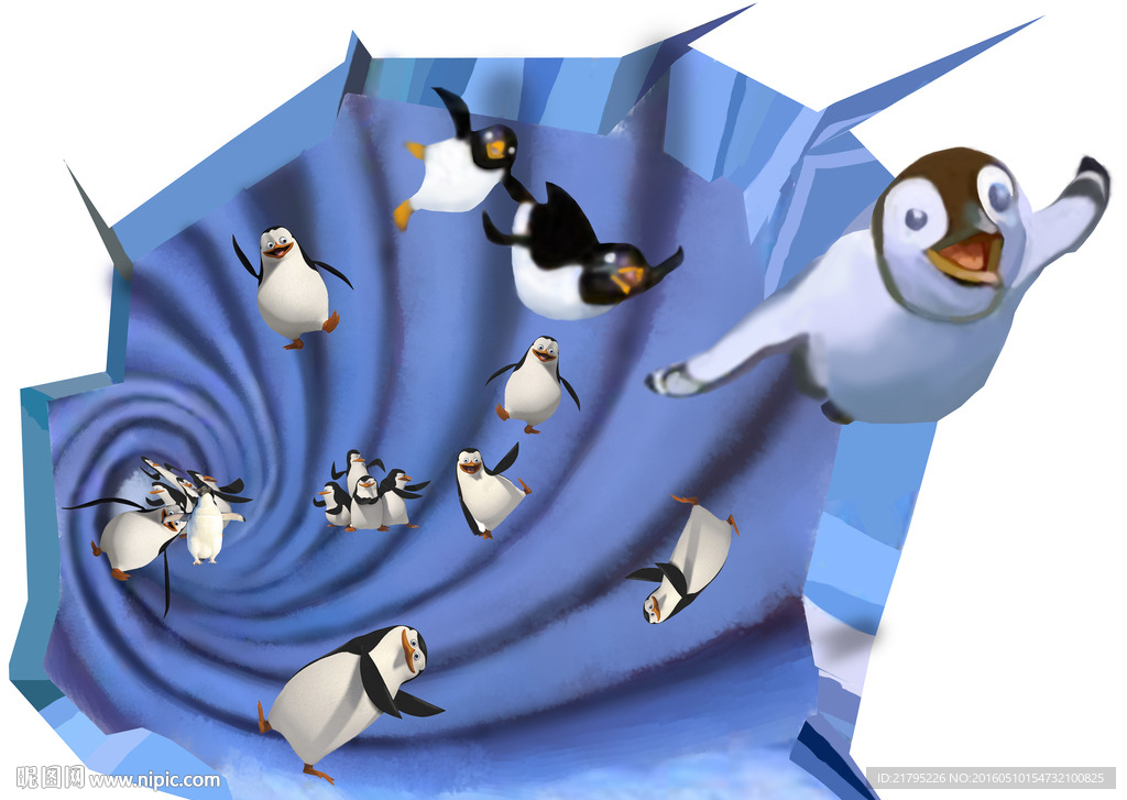 3D立体画  快乐南极