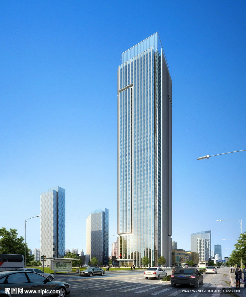 高层玻璃建筑效果图