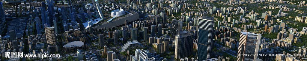 城市鸟瞰地块翻转动画