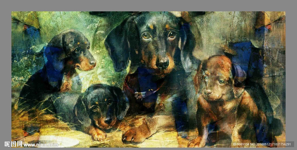 狗狗油画