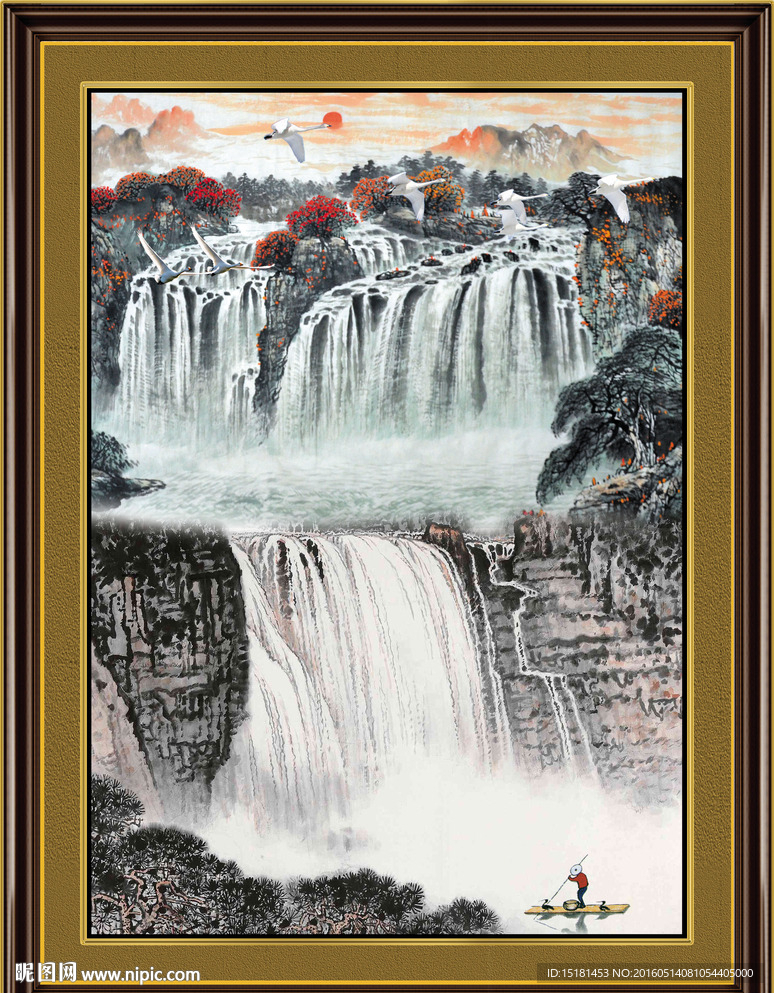 竖幅山水画