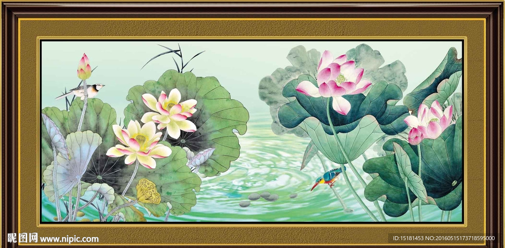 荷花装饰画