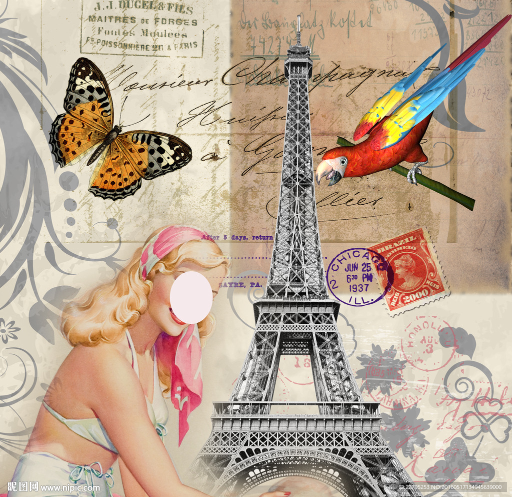 欧美复古美女图片