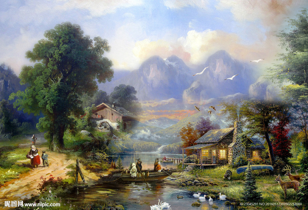 欧式风景油画