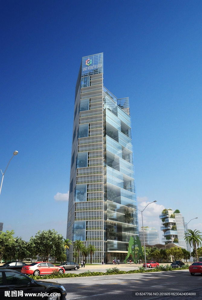 低视点高档酒店建筑效果图