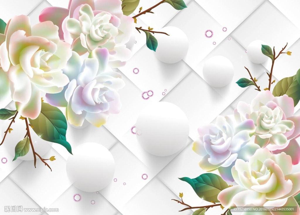 3D玫瑰花