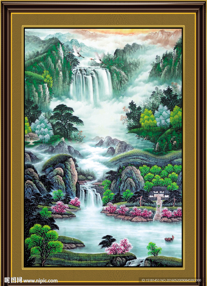 竖幅山水画