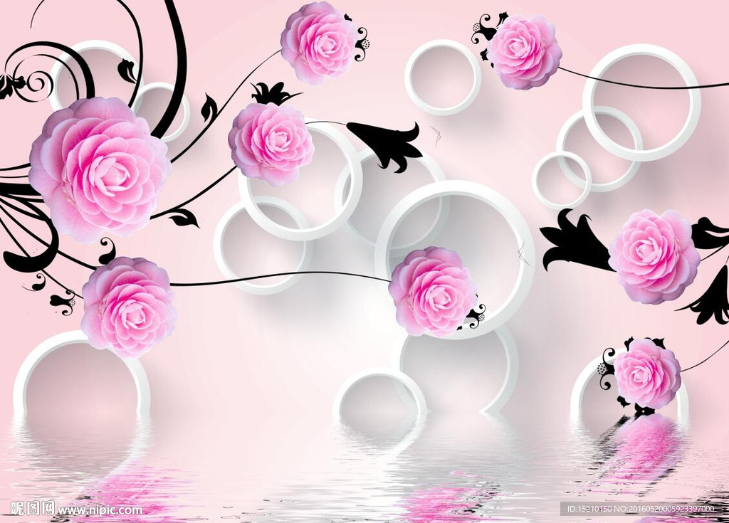 3D玫瑰花