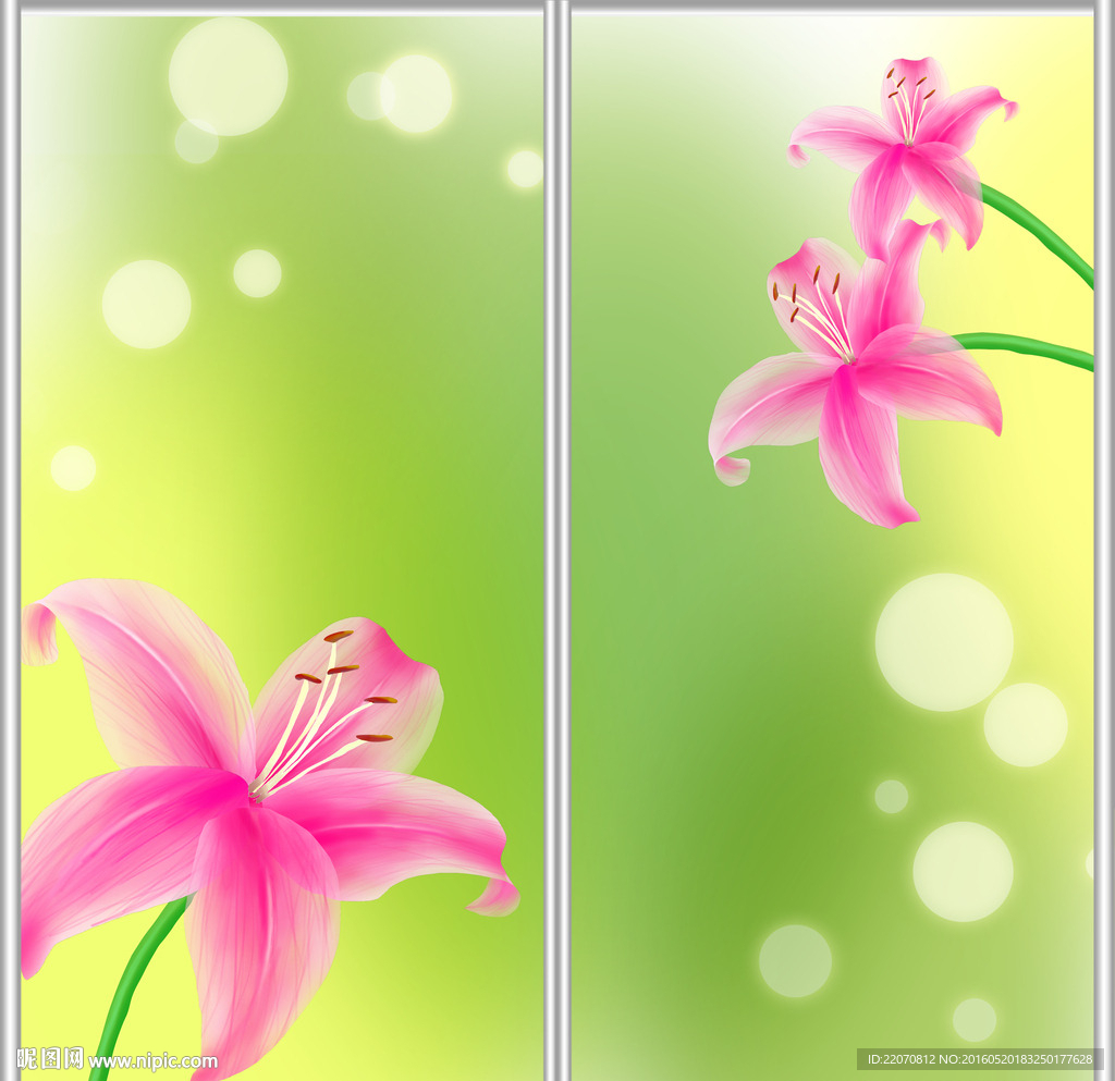 花卉移门