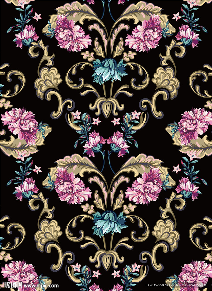 植物花卉图案写实花卉图案印花设计图__服装设计_广告设计_设计图库