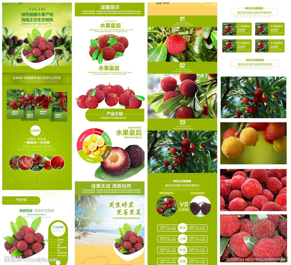 大气绿色水果生鲜通用详情页