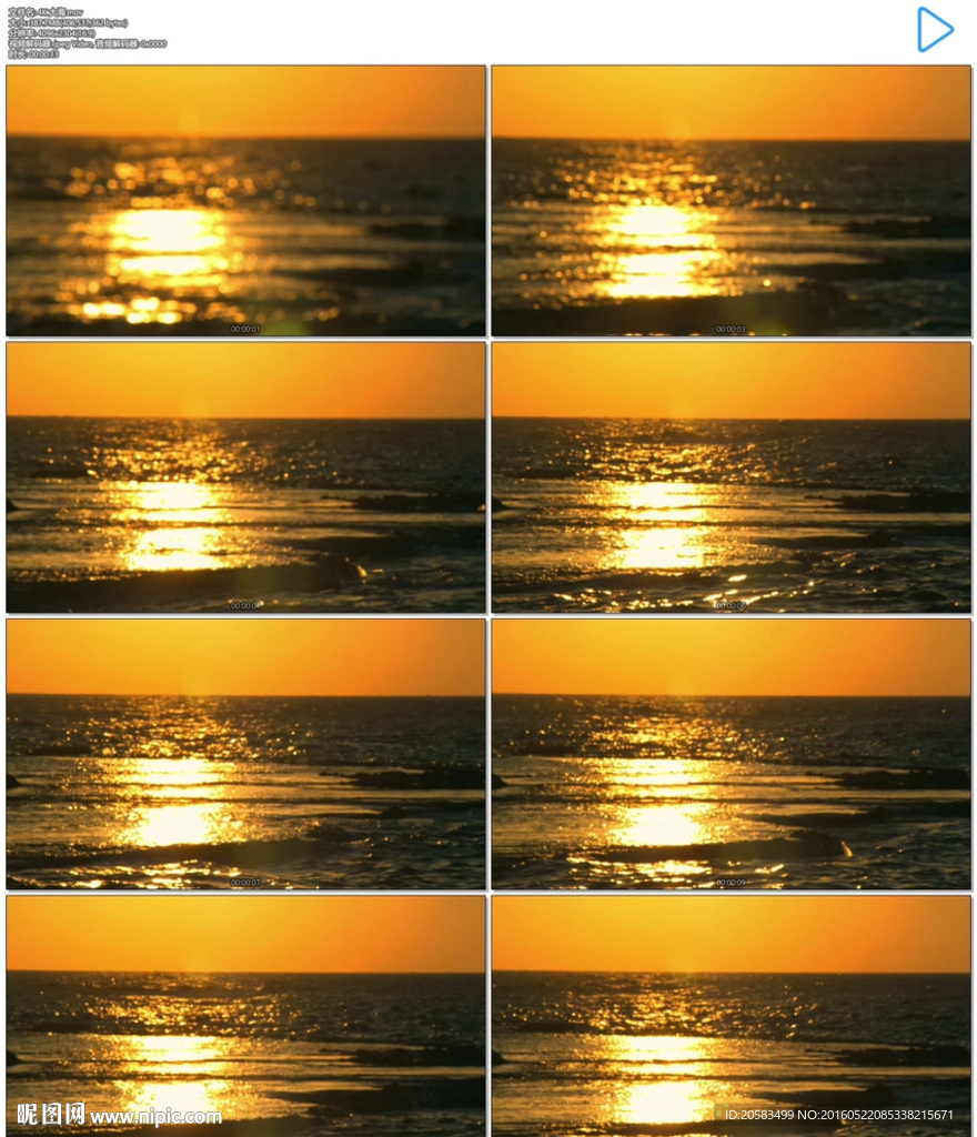 4K夕阳大海