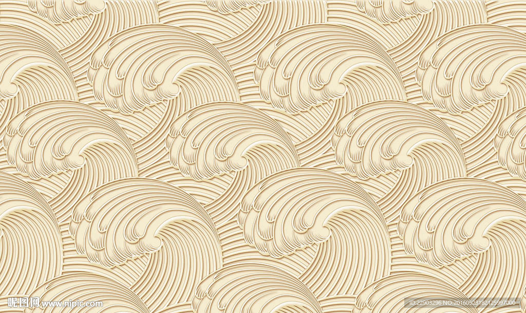 经典波涛花纹背景墙