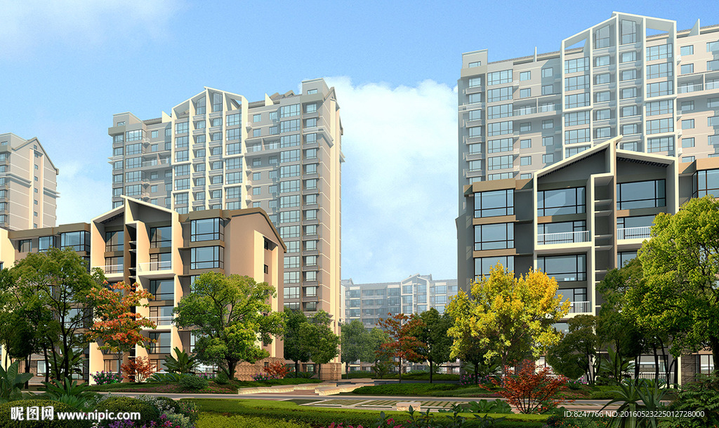 小区景观建筑效果图