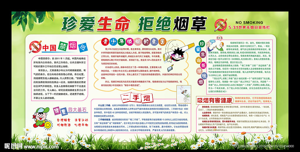 世界无烟日宣传栏