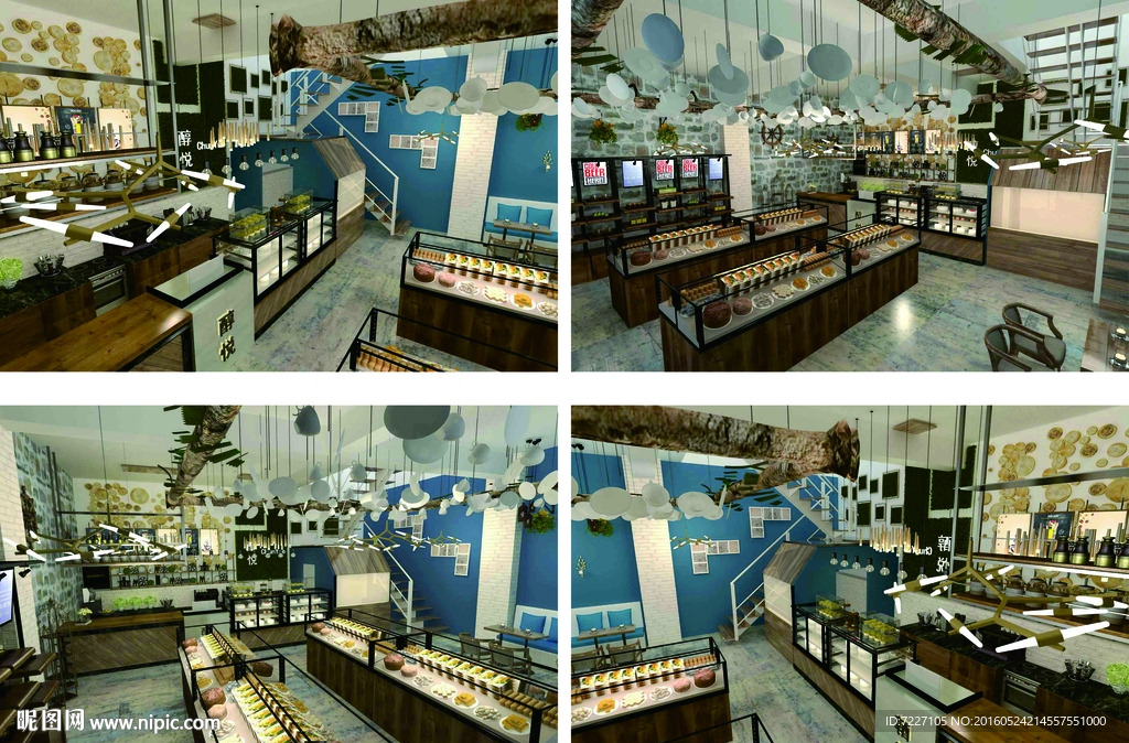 面包甜品店模型